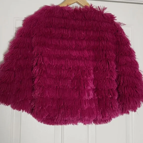 Hot Pink Anthropologie Faux Fur Capelet Shrug Bolero One Size Fits Most - Picture 9 of 15
